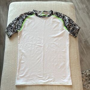 White and Camouflage Raglan Sleeve Shirt